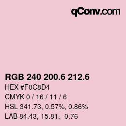 カラーコード: RGB 240 200.6 212.6 | qconv.com