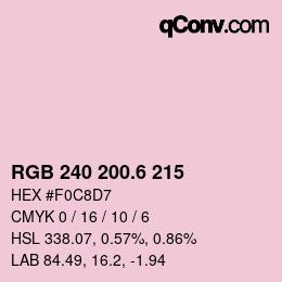 カラーコード: RGB 240 200.6 215 | qconv.com