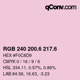 カラーコード: RGB 240 200.6 217.6 | qconv.com