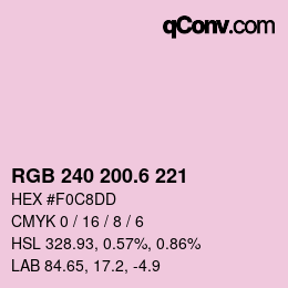 カラーコード: RGB 240 200.6 221 | qconv.com