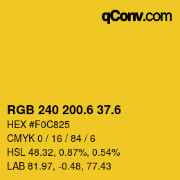 カラーコード: RGB 240 200.6 37.6 | qconv.com