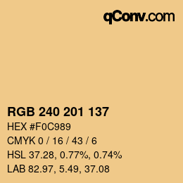 Farbcode: RGB 240 201 137 | qconv.com