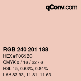 Color code: RGB 240 201 188 | qconv.com