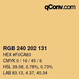 Farbcode: RGB 240 202 131 | qconv.com
