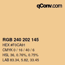 Color code: RGB 240 202 145 | qconv.com