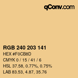 Color code: RGB 240 203 141 | qconv.com