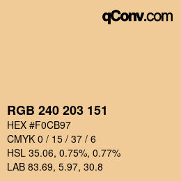 Color code: RGB 240 203 151 | qconv.com