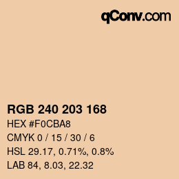 Color code: RGB 240 203 168 | qconv.com