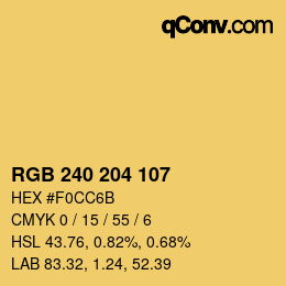 颜色代码: RGB 240 204 107 | qconv.com