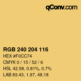 カラーコード: RGB 240 204 116 | qconv.com