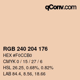 Code couleur: RGB 240 204 176 | qconv.com