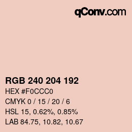 Color code: RGB 240 204 192 | qconv.com