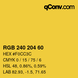 カラーコード: RGB 240 204 60 | qconv.com