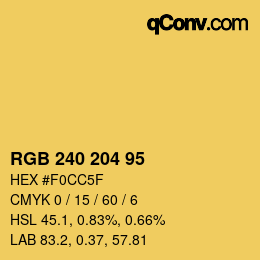 Color code: RGB 240 204 95 | qconv.com