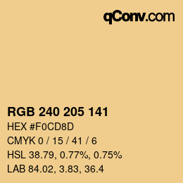 Color code: RGB 240 205 141 | qconv.com
