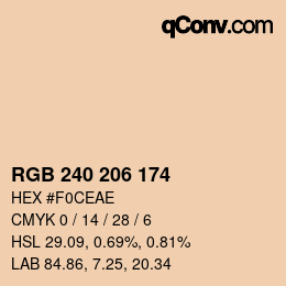 Color code: RGB 240 206 174 | qconv.com