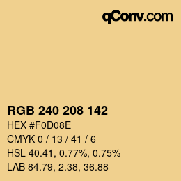 Color code: RGB 240 208 142 | qconv.com