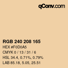 颜色代码: RGB 240 208 165 | qconv.com