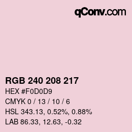 Color code: RGB 240 208 217 | qconv.com