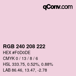 Color code: RGB 240 208 222 | qconv.com