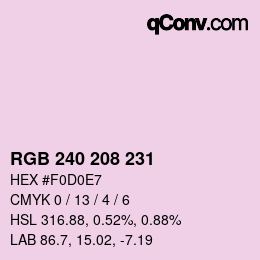 Color code: RGB 240 208 231 | qconv.com