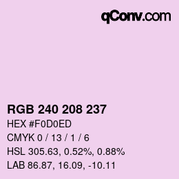 Color code: RGB 240 208 237 | qconv.com