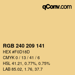 Color code: RGB 240 209 141 | qconv.com