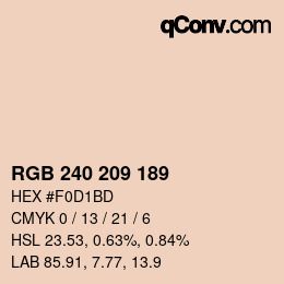 カラーコード: RGB 240 209 189 | qconv.com