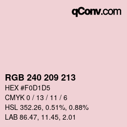 Color code: RGB 240 209 213 | qconv.com