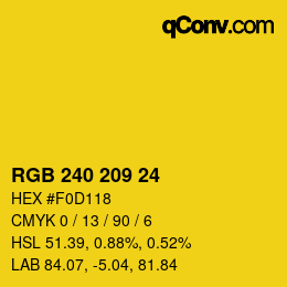 カラーコード: RGB 240 209 24 | qconv.com