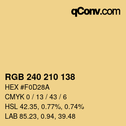 Color code: RGB 240 210 138 | qconv.com