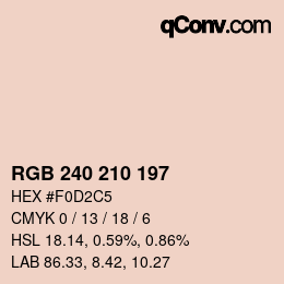 颜色代码: RGB 240 210 197 | qconv.com