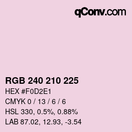 Código de color: RGB 240 210 225 | qconv.com