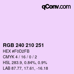 Color code: RGB 240 210 251 | qconv.com