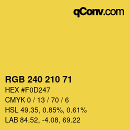 カラーコード: RGB 240 210 71 | qconv.com