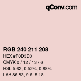 Color code: RGB 240 211 208 | qconv.com