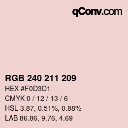 Color code: RGB 240 211 209 | qconv.com