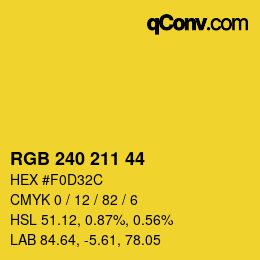 カラーコード: RGB 240 211 44 | qconv.com