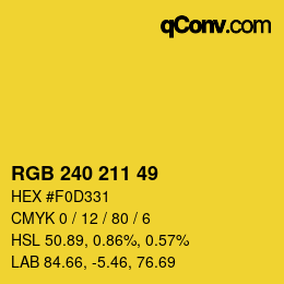 颜色代码: RGB 240 211 49 | qconv.com