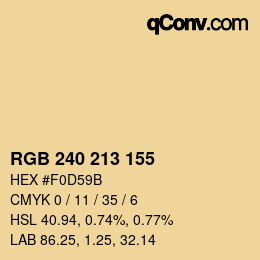 カラーコード: RGB 240 213 155 | qconv.com