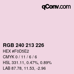 Color code: RGB 240 213 226 | qconv.com