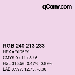 Color code: RGB 240 213 233 | qconv.com