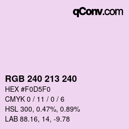 Color code: RGB 240 213 240 | qconv.com