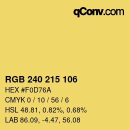Color code: RGB 240 215 106 | qconv.com
