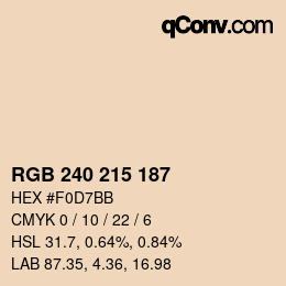 Color code: RGB 240 215 187 | qconv.com