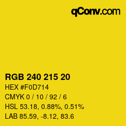 Farbcode: RGB 240 215 20 | qconv.com