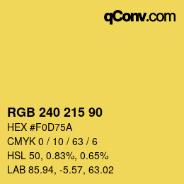 カラーコード: RGB 240 215 90 | qconv.com