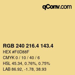 カラーコード: RGB 240 216.4 143.4 | qconv.com