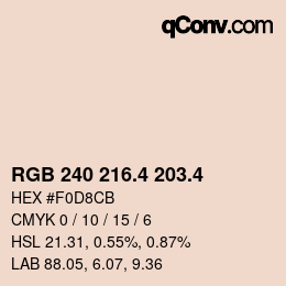 カラーコード: RGB 240 216.4 203.4 | qconv.com