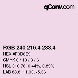 カラーコード: RGB 240 216.4 233.4 | qconv.com